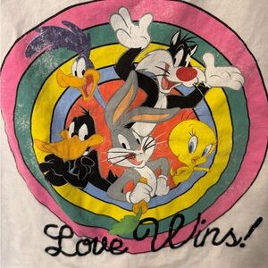 Warner Bros. Looney Tunes Distressed Rainbow Crop Tee